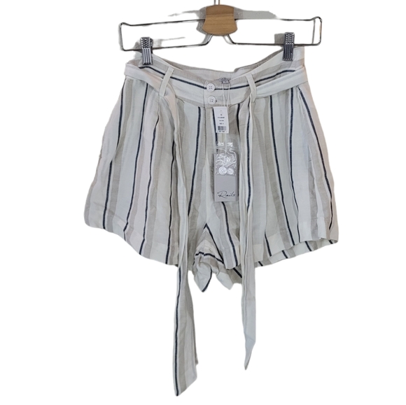 RAILS Katy Coco Stripe Linen Blend Shorts Size S